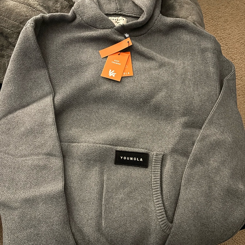 YoungLA Charcoal Men's Sweater Hoodie